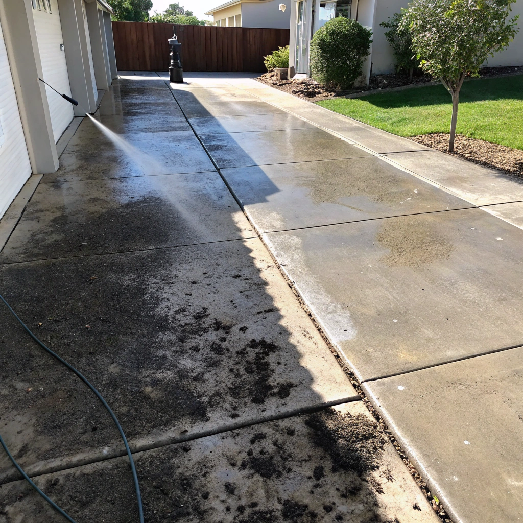 Cleaned concrete surface result